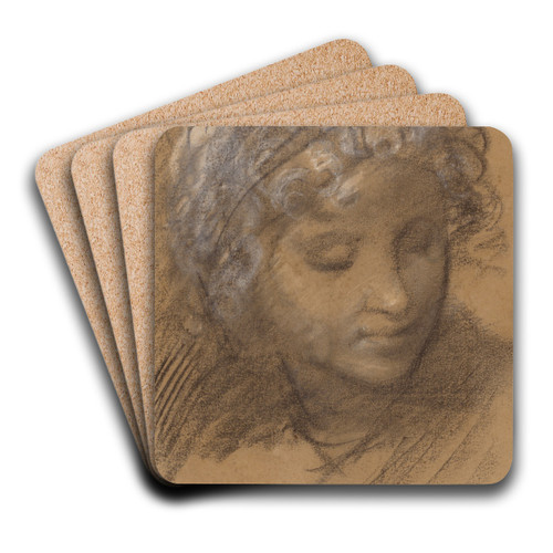 Head of a Female Figure by Giulio Cesare Procaccini Art Drink Coaster set