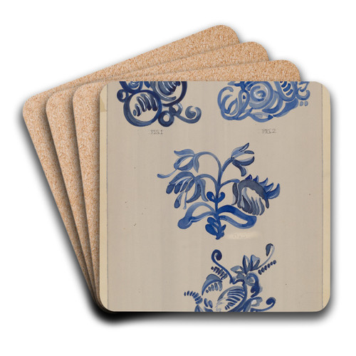 Decoration for Stoneware by A. Zimet Art Drink Coaster set