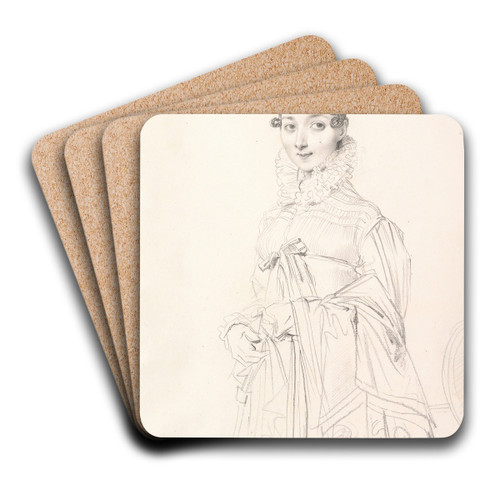 Portrait of a Lady by Jean Auguste Dominique Ingres Art Drink Coaster set