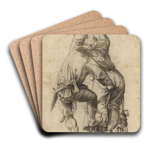 Dancing Peasant Couple by Urs Graf Art Drink Coaster set