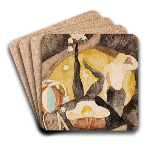 In Vaudeville Two Acrobat-Jugglers by Charles Demuth Art Drink Coaster set