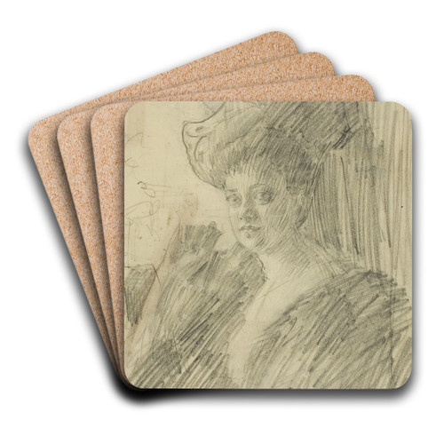 Betty Nansen by Anders Zorn Art Drink Coaster set