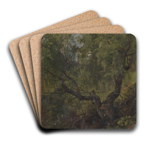 Forest Study from Numedal by Adolph Tidemand Art Drink Coaster set