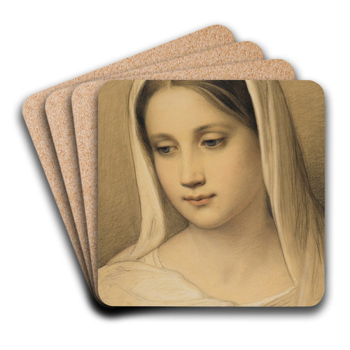 Portrait of a girl by Marie Ellenrieder Art Drink Coaster set Portrait of a girl by Marie Ellenrieder Art Drink Coaster set
