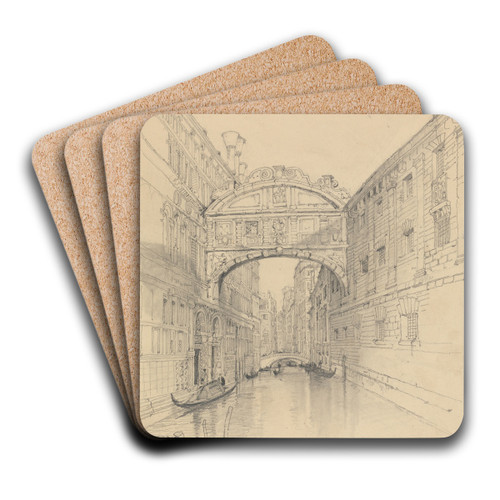 The Bridge of Sighs, Venice by Samuel Prout Art Drink Coaster set