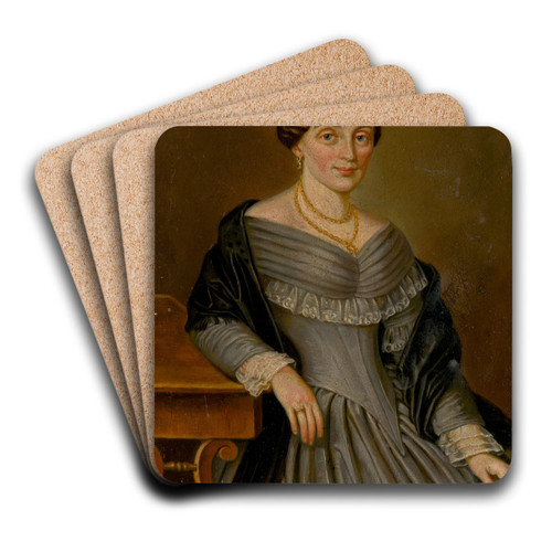 Portrait of Mrs. Makovick by Peter Michal Boh Art Drink Coaster set Portrait of Mrs. Makovick by Peter Michal Boh Art Drink Coaster set