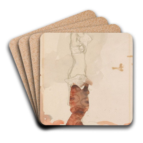 Kvinnelig modellstudie by Edvard Munch Art Drink Coaster set