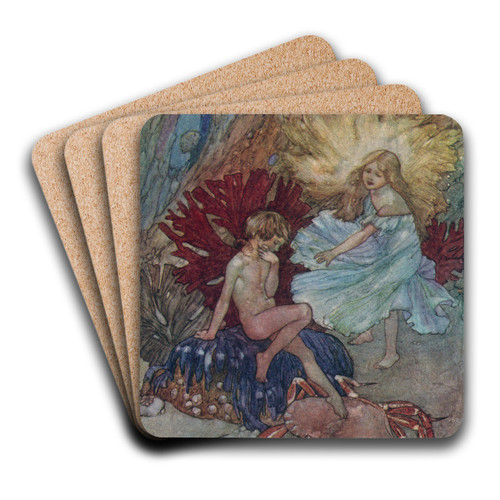 Now dont poke that poor crab about, tom by Alfred Edward Frederick Jackson Art Drink Coaster set