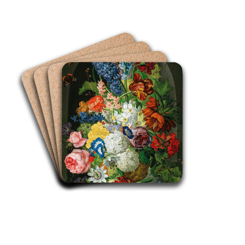 Blumenstck mit Schmetterling und Blaumeise by Sebastian Wegmayr Drink Coasters - set of 4 Blumenstck mit Schmetterling und Blaumeise by Sebastian Wegmayr Drink Coasters - set of 4