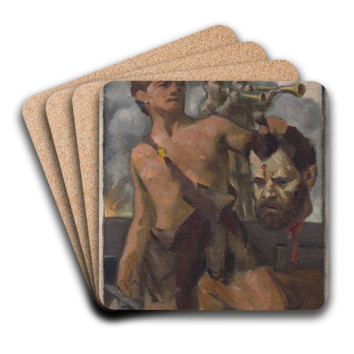 Study of Composition with Biblical Scene by Milan Thomka Mitrovsk Art Drink Coaster set