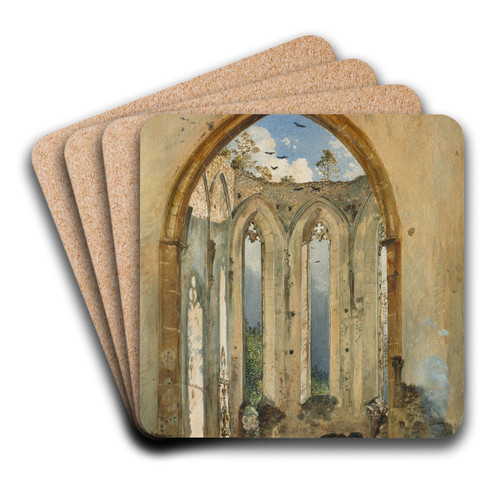 Ruin of a Church by Rudolf von Alt Art Drink Coaster set