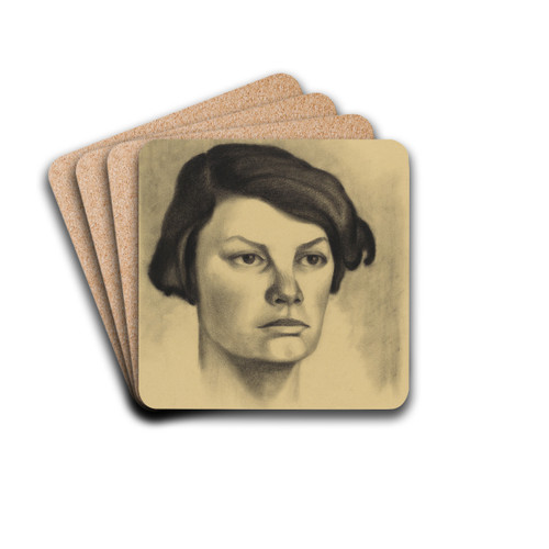 weibliches Portrt VIII by Karl Wiener Drink Coasters - set of 4
