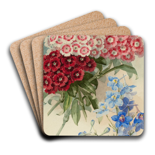 Spring Bouquet by Paul de Longpre Art Drink Coaster set