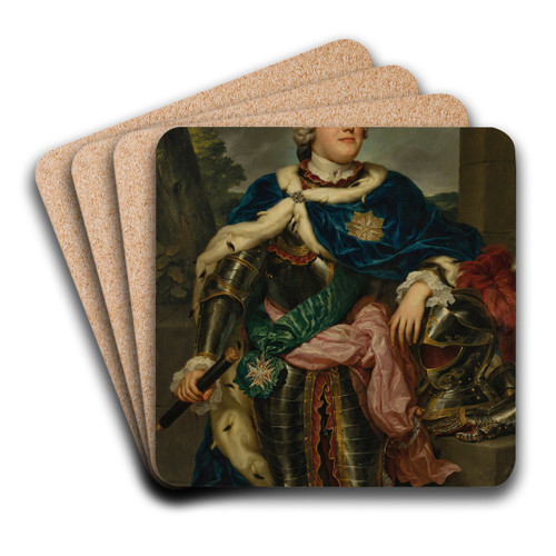 Portrait of Friedrich Christian, Prince of Saxony (1722-1763) by Anton Raphael Mengs Art Drink Coaster set