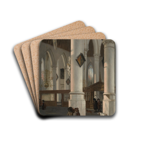 Interior of the Oude Kerk, Delft by Emanuel de Witte Drink Coasters - set of 4 Interior of the Oude Kerk, Delft by Emanuel de Witte Drink Coasters - set of 4
