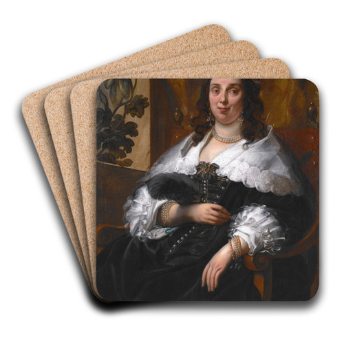 Portrait of a Lady by Jacob Jordaens Art Drink Coaster set Portrait of a Lady by Jacob Jordaens Art Drink Coaster set
