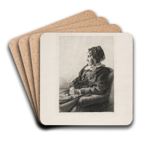 Portrait of a lady by Carl Bloch Art Drink Coaster set