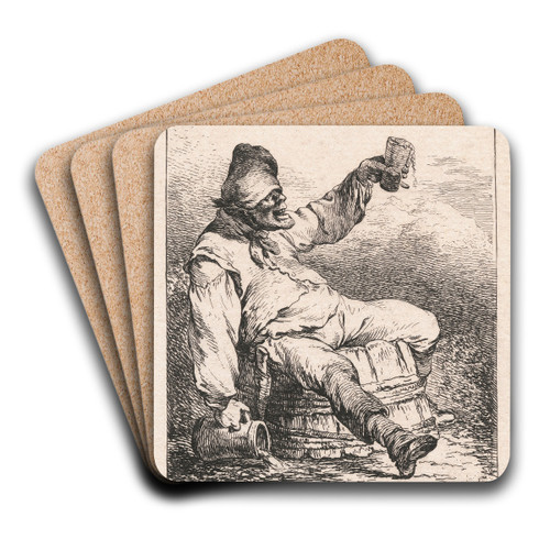 Deuxime Suite des Figures by Philip James de Loutherbourg Art Drink Coaster set Deuxime Suite des Figures by Philip James de Loutherbourg Art Drink Coaster set