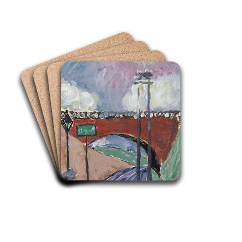 bridge near Lausanne (Pont de Gergovie) by Marianne von Werefkin Drink Coasters - set of 4 bridge near Lausanne (Pont de Gergovie) by Marianne von Werefkin Drink Coasters - set of 4
