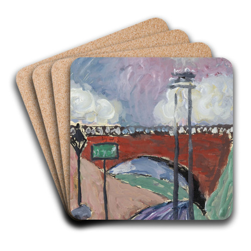 bridge near Lausanne (Pont de Gergovie) by Marianne von Werefkin Art Drink Coaster set bridge near Lausanne (Pont de Gergovie) by Marianne von Werefkin Art Drink Coaster set