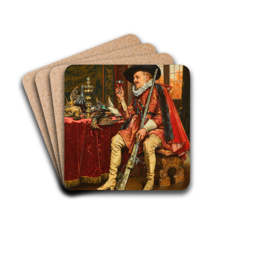 Un bon cru by Adolphe-Alexandre Lesrel Drink Coasters - set of 4 Un bon cru by Adolphe-Alexandre Lesrel Drink Coasters - set of 4