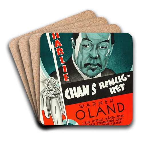 Charlie Chan's Secret by Eric Rohman Art Drink Coaster set Charlie Chan's Secret by Eric Rohman Art Drink Coaster set