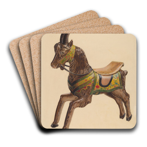 Hobby Goat by Henrietta S. Hukill Art Drink Coaster set