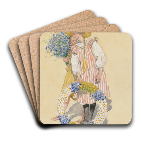 Lisbeth och Brita by Carl Larsson Art Drink Coaster set