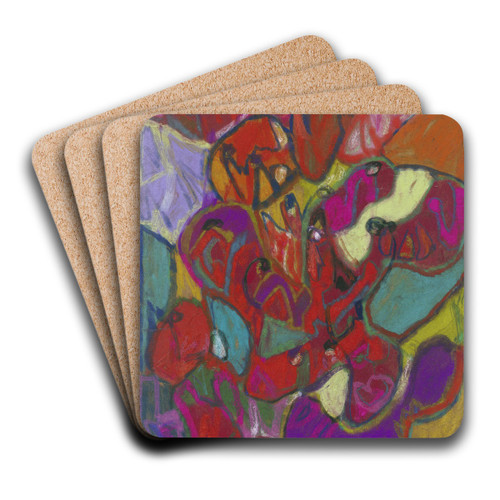 Abstrakte Komposition, Hochformat by Adolf Hlzel Art Drink Coaster set