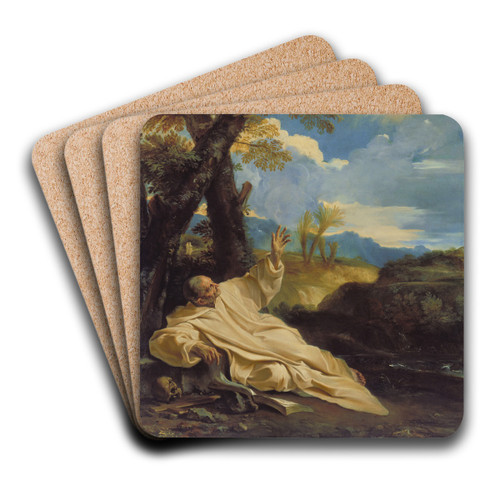 The Vision of Saint Bruno by Pier Francesco Mola Art Drink Coaster set