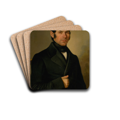 Portrait of Juraj ipka, a majestic teacher by Peter Michal Boh Drink Coasters - set of 4 Portrait of Juraj ipka, a majestic teacher by Peter Michal Boh Drink Coasters - set of 4