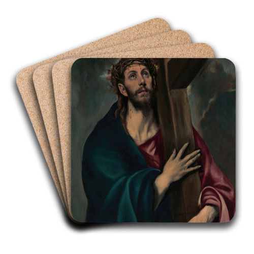 Christ Carrying the Cross by El Greco (Domenikos Theotokopoulos) Art Drink Coaster set