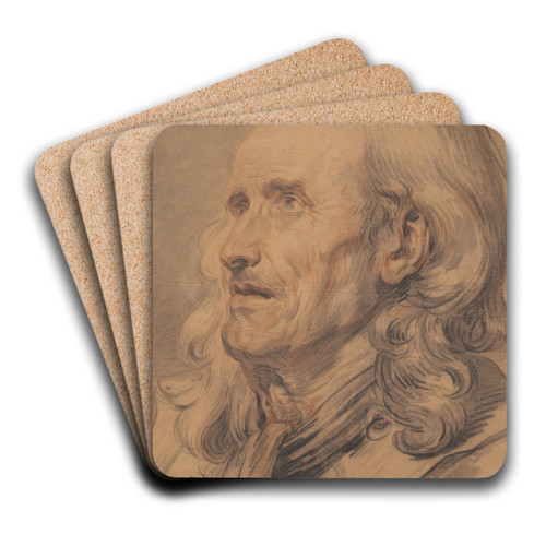 Head of an Old Man, Study for A MarriageContract by Jean-Baptiste Greuze Art Drink Coaster set