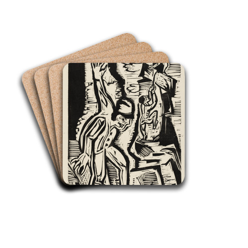 Die Bergsteiger by Ernst Ludwig Kirchner Drink Coasters - set of 4