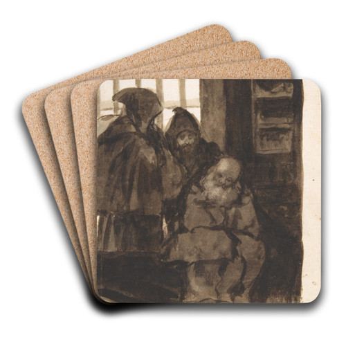 Monks in an interior by Francisco de Goya Art Drink Coaster set