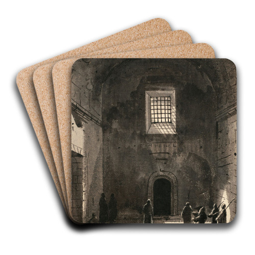 Personnages dans une salle voute claire par une fentre by Franois-Marius Granet Art Drink Coaster set