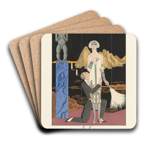 Le Soir (Evening) by George Barbier Art Drink Coaster set