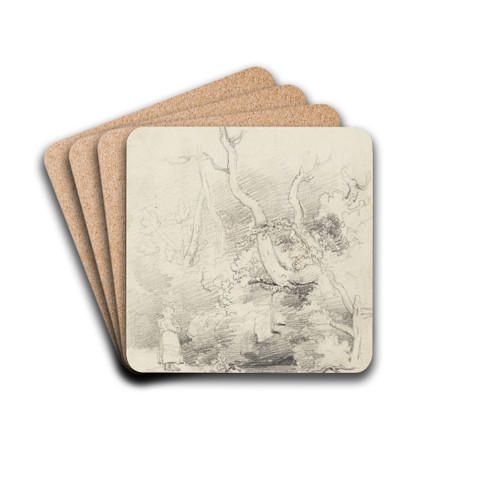 Tree Study by Cornelius Varley Drink Coasters - set of 4