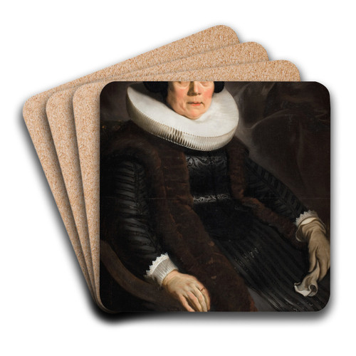 Portrait of a Woman by Jacob Adriaensz Backer Art Drink Coaster set