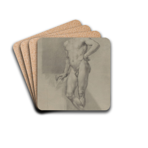Male Nude Study by Anton Raphael Mengs Drink Coasters - set of 4