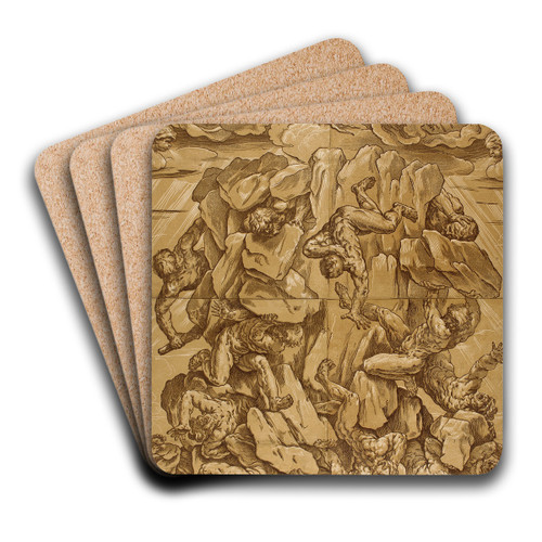 The Fall of the Giants by Guido Reni Art Drink Coaster set