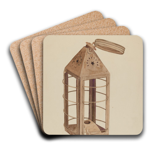Pioneer Lantern by LeRoy Griffith Art Drink Coaster set