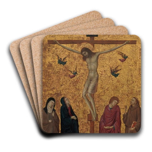 The Crucifixion by Ugolino da Siena Art Drink Coaster set