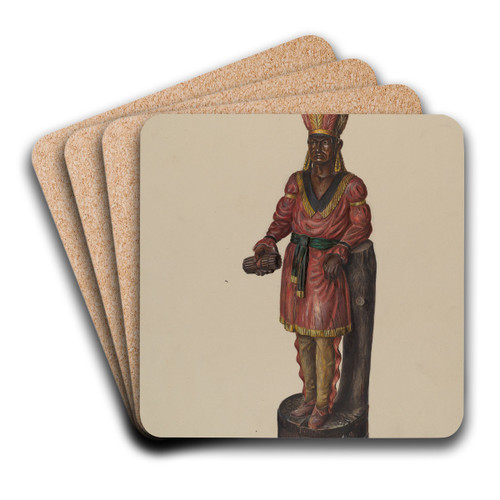Cigar Store Indian by Walter Hochstrasser Art Drink Coaster set