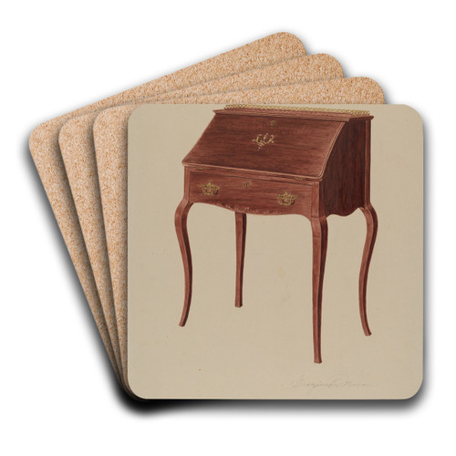 Desk (Lady's) by Georgine E. Mason Art Drink Coaster set Desk (Lady's) by Georgine E. Mason Art Drink Coaster set