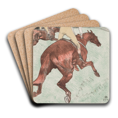 The Jockey by Henri de Toulouse-Lautrec Art Drink Coaster set