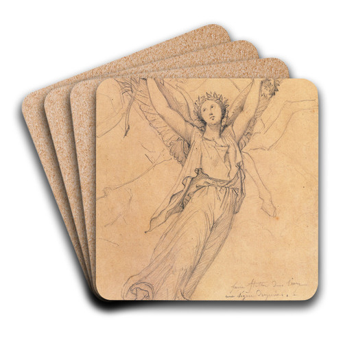 Etude pour 'L'apothose de Napolon Ier' by Jean Auguste Dominique Ingres Art Drink Coaster set Etude pour 'L'apothose de Napolon Ier' by Jean Auguste Dominique Ingres Art Drink Coaster set