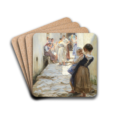 A Street in Torello, Italy by Peder Severin Kryer Drink Coasters - set of 4