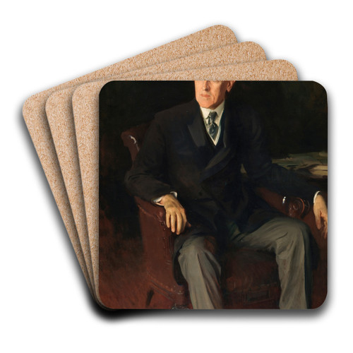 Portrait of Woodrow Wilson (1856-1924), American President by John Singer Sargent Art Drink Coaster set
