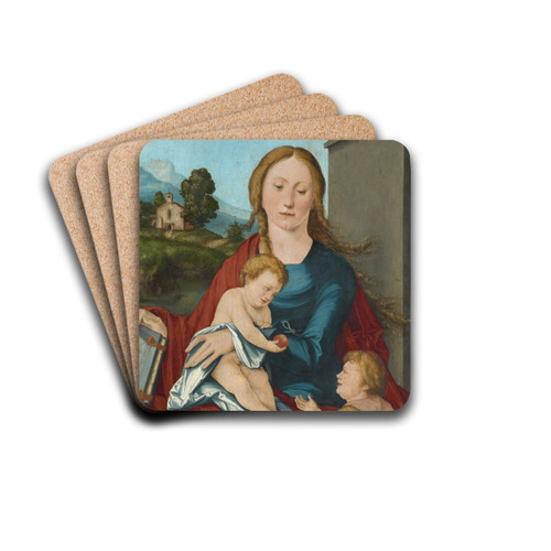 Virgin with Child and the Infant Saint John the Baptist by Hans Leonhard Schufelein Drink Coasters - set of 4